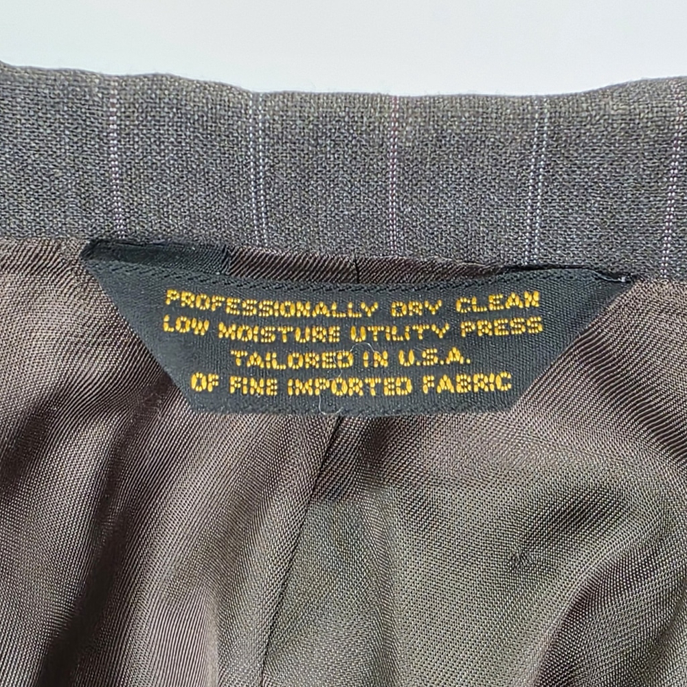 Mens Gray Pinstripe Suit 42R Nino Cerruti Rue Royale Vintage 2 Piece USA - Picture 7 of 16